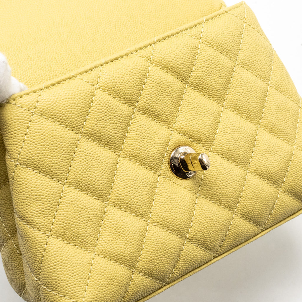 CHANEL MINI COCOHANDLE CAVIAR YELLOW LGHW