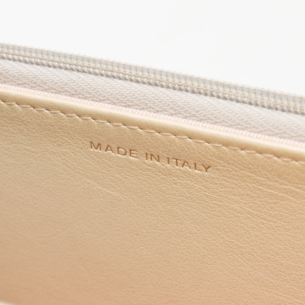 CHANEL WALLET ON CHAIN LAMBSKIN IRIDESCENT IVORY LGHW