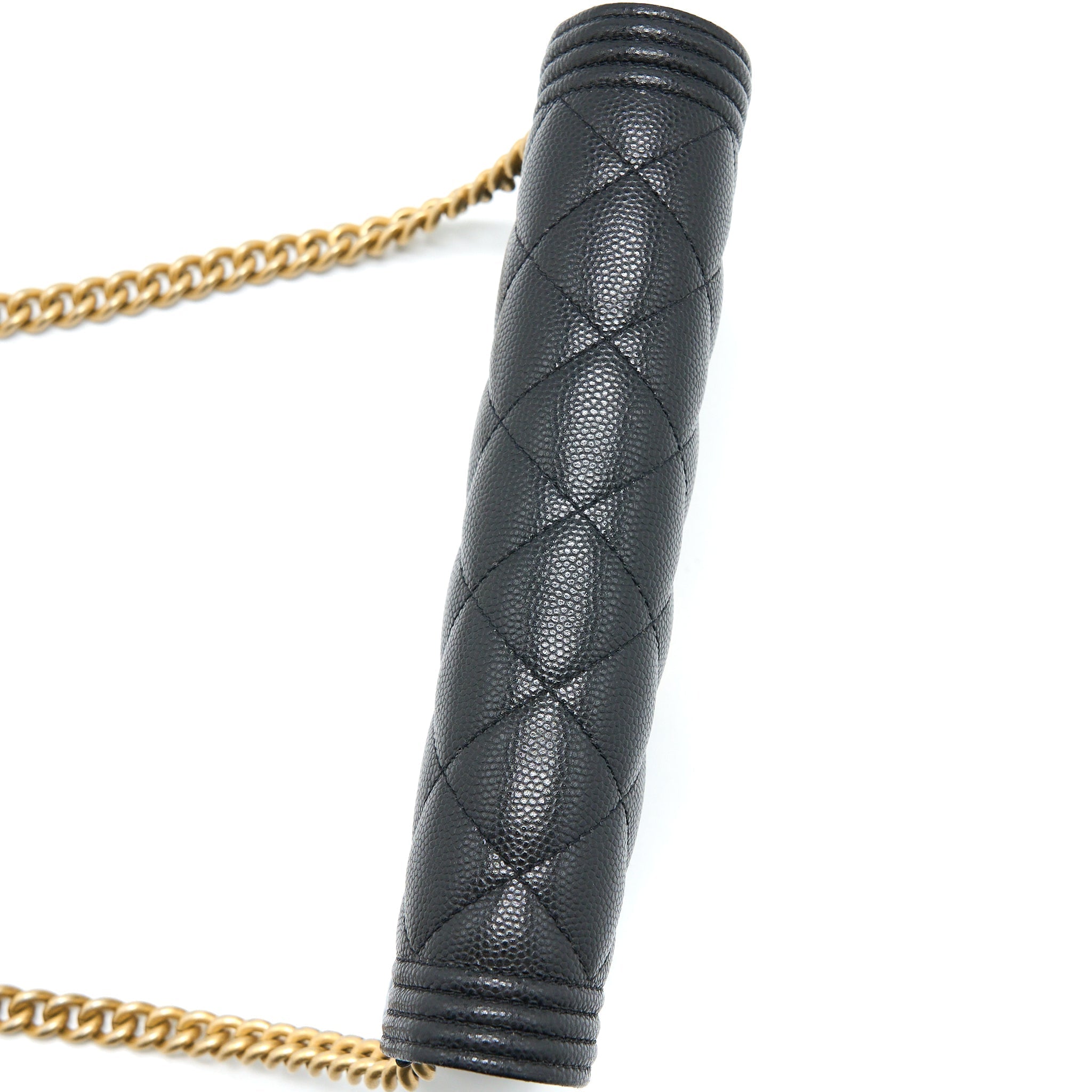 CHANEL BOY WALLET ON CHAIN CAVIAR BLACK GHW