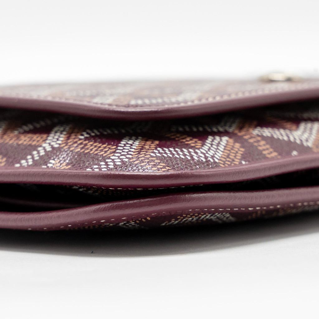 GOYARD PLUMET WALLET CLUTCH GOYARDINE CANVAS/LEATHER BURGUNDY SHW