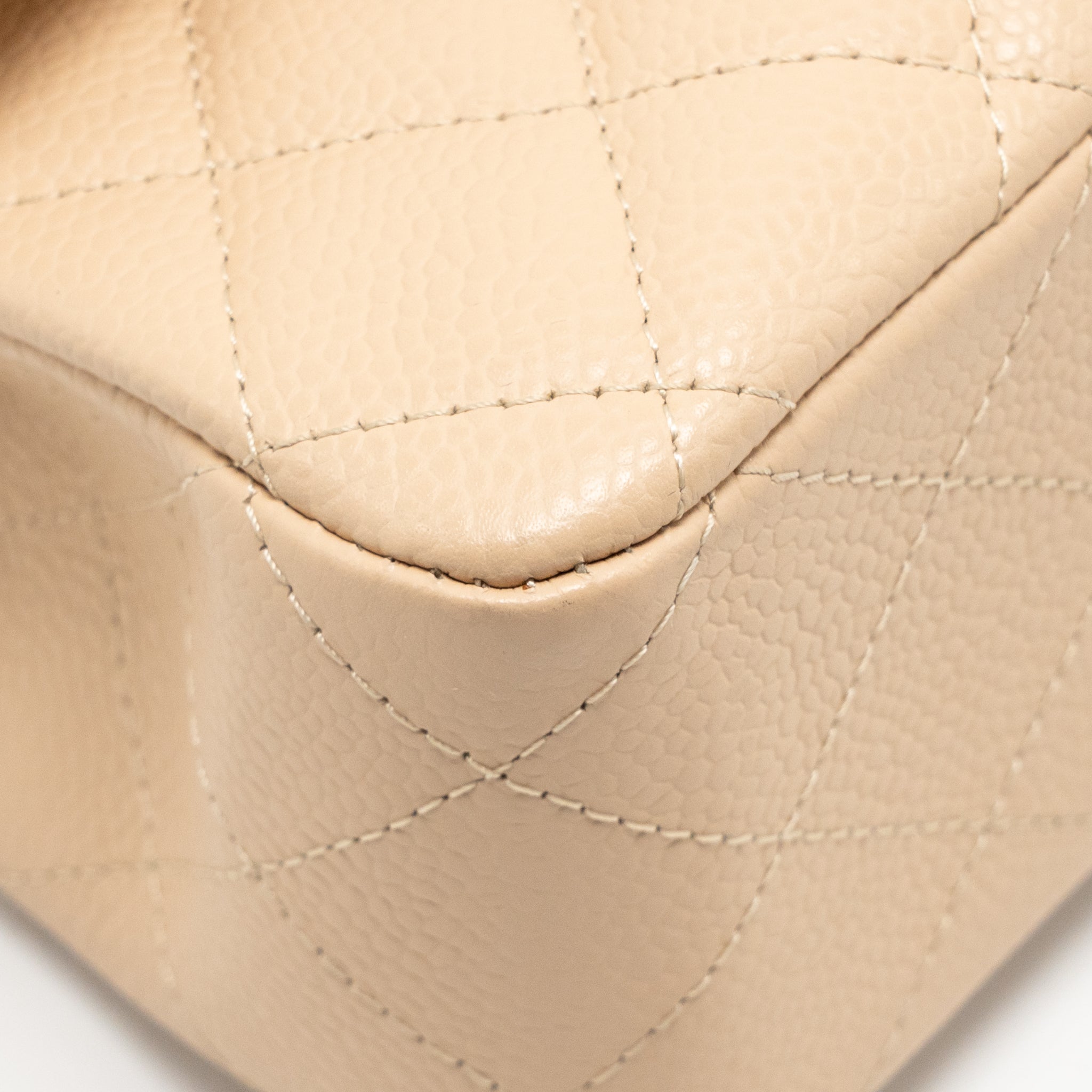 CHANEL MEDIUM CLASSIC DOUBLE FLAP BAG CAVIAR BEIGE GHW