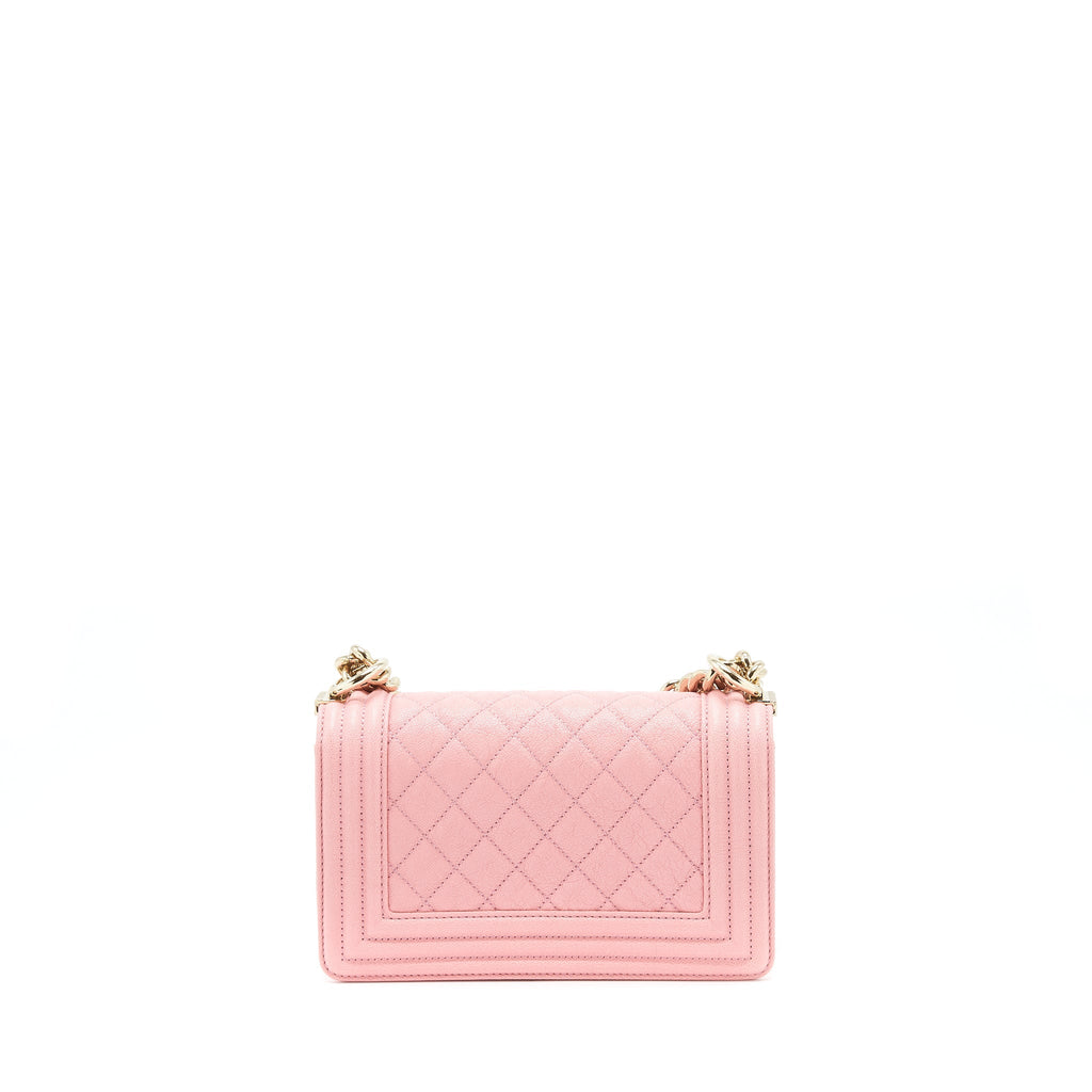 CHANEL SMALL BOY CAVIAR LIGHT PINK LGHW