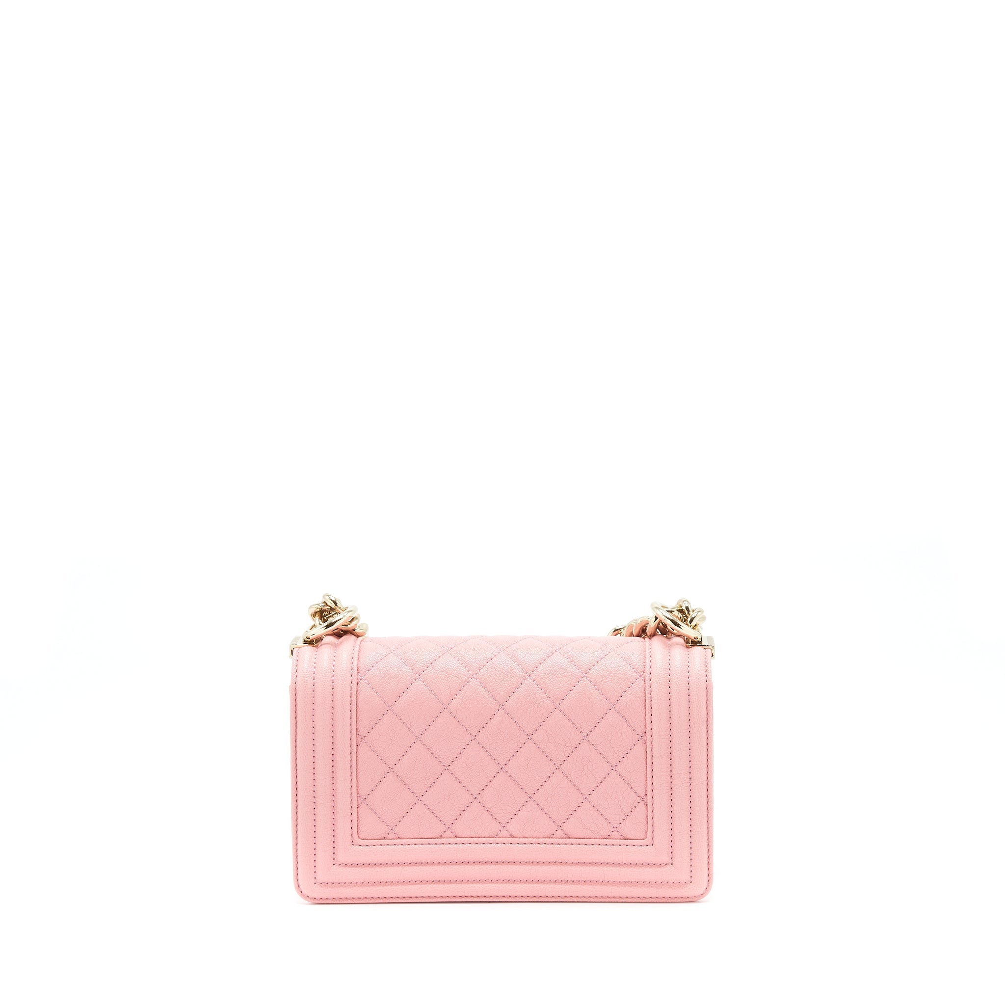 CHANEL SMALL BOY CAVIAR LIGHT PINK LGHW