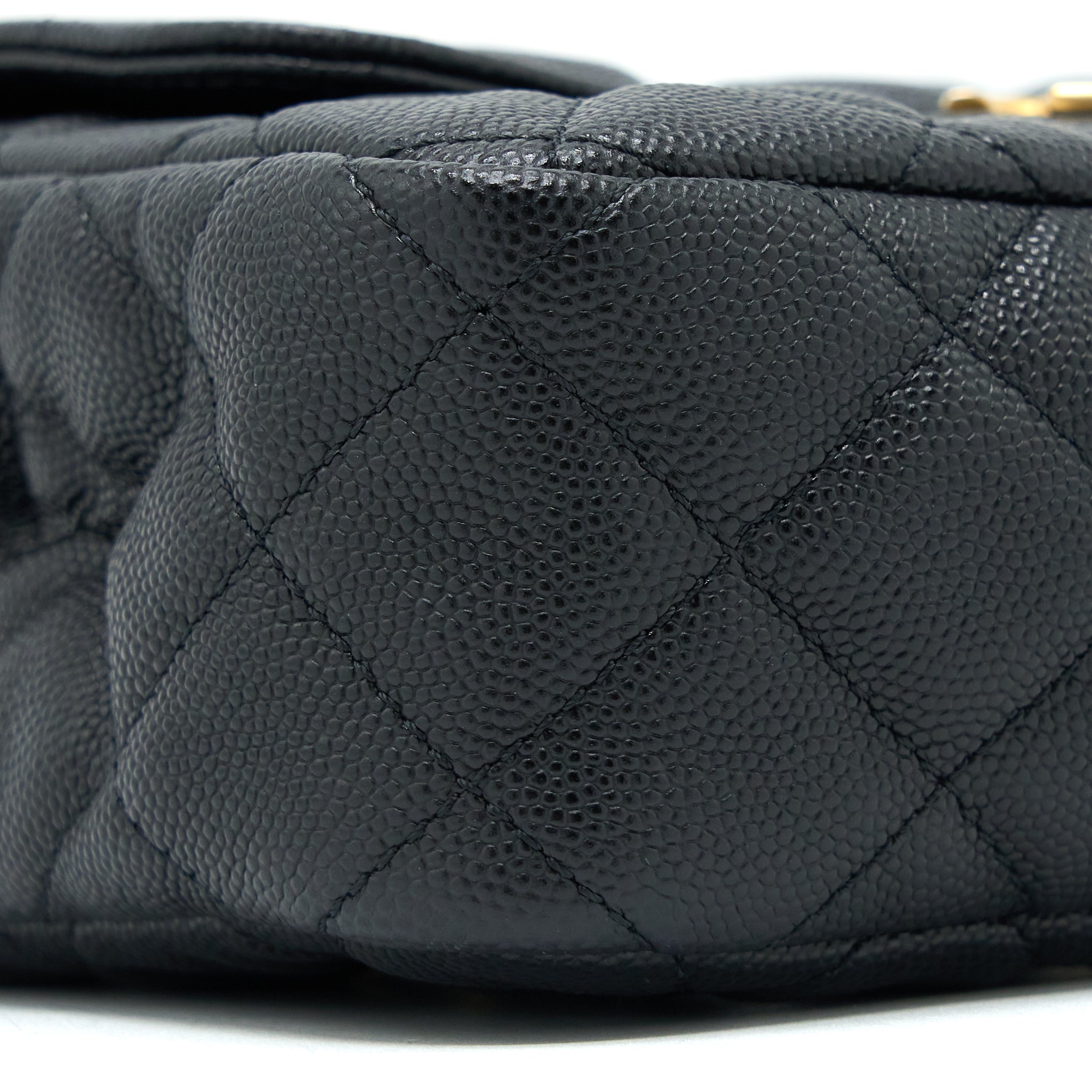CHANEL SMALL HOBO BAG CAVIAR BLACK GHW (MICROCHIP)