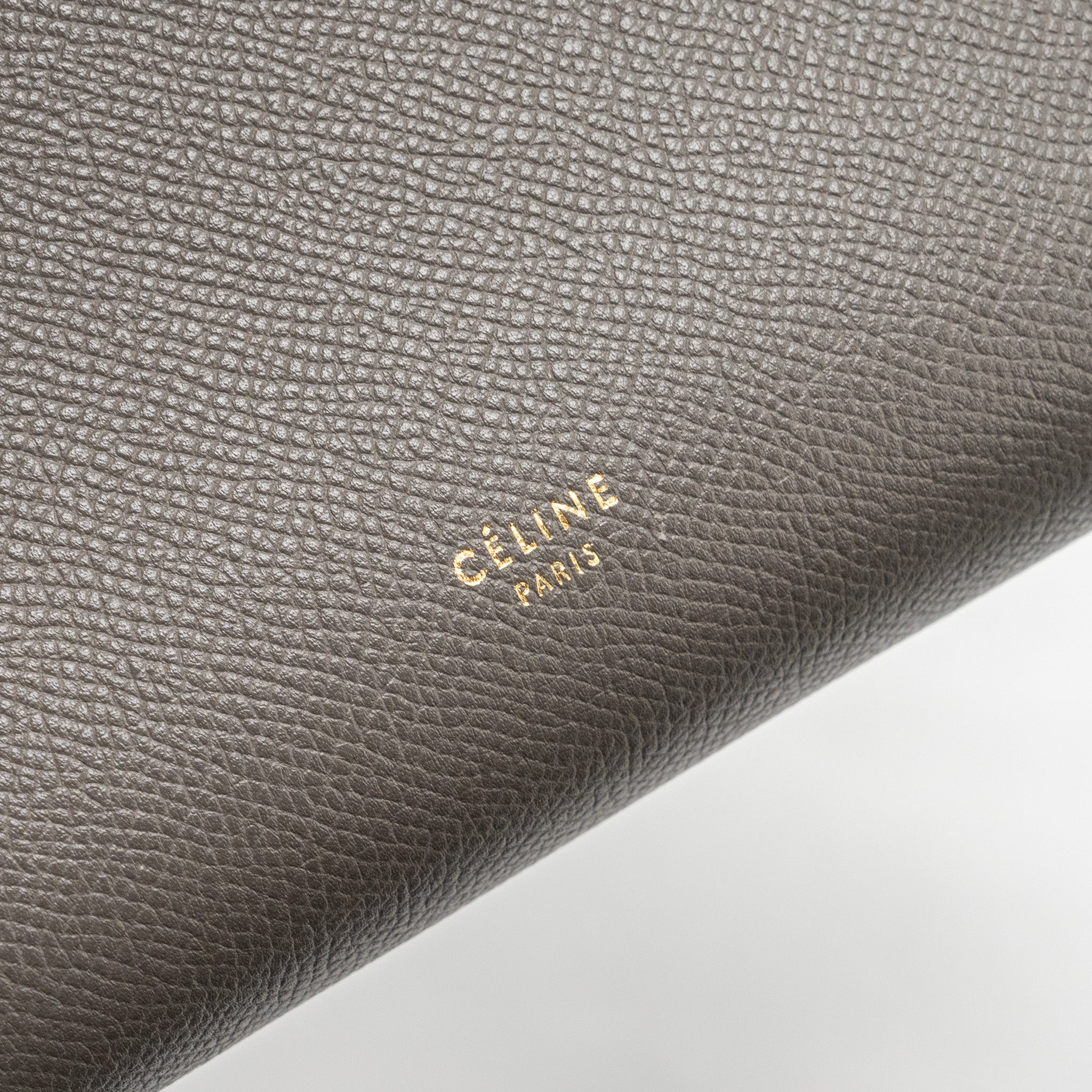 CELINE MICRO BELT BAG GRAINED CALFSKIN GREY GHW