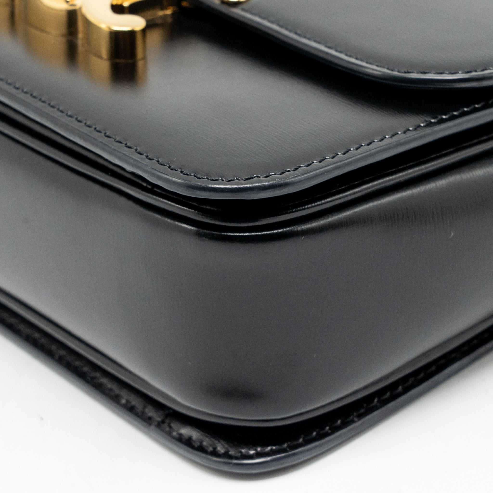 CELINE TEEN TRIOMPHE BAG SHINY CALFSKIN BLACK GHW