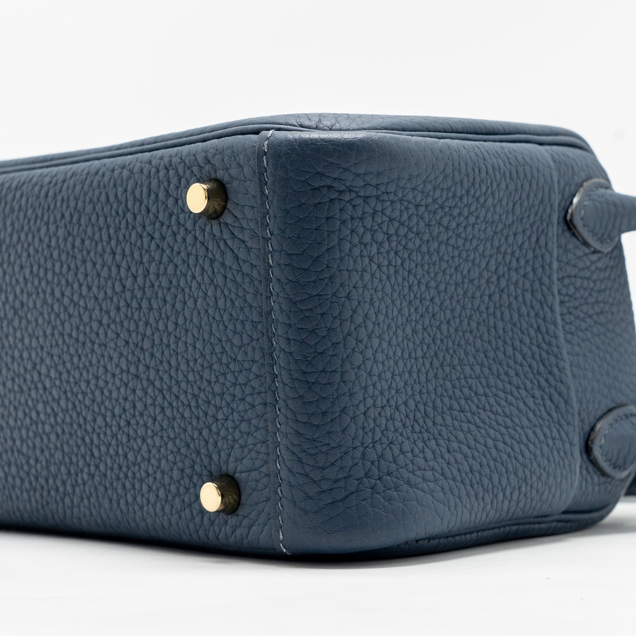HERMES MINI LINDY CLEMENCE BLEU DE PRUSSE GHW