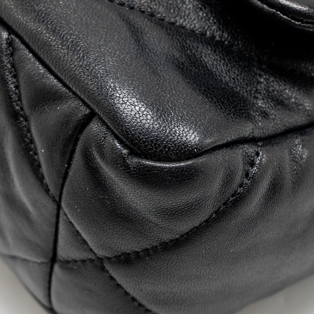 CHANEL SMALL 19 BAG SHINY LAMBSKIN BLACK MULTICOLOUR HARDWARE