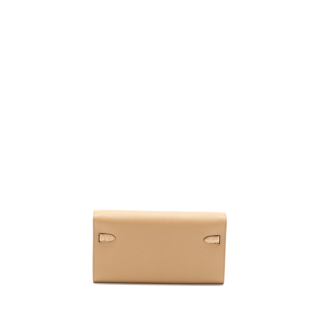 HERMES KELLY TO GO TOUCH ALLIGATOR/EPSOM CHAI GHW