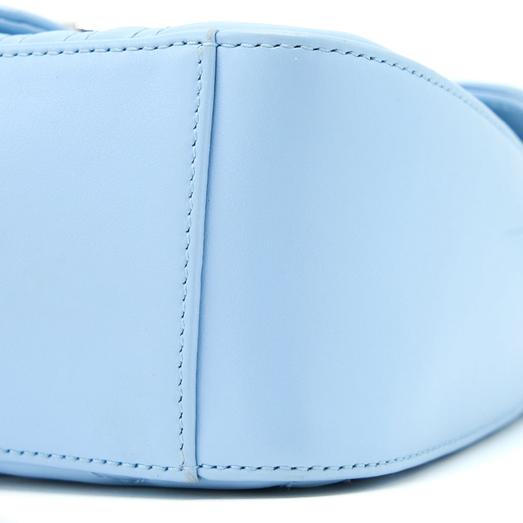 GUCCI GG MARMONT MINI TOP HANDLE BAG CALFSKIN LIGHT BLUE SHW