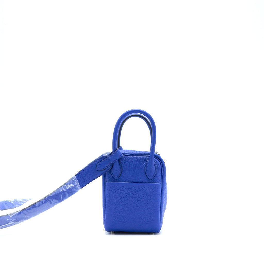 HERMES MINI LINDY CLEMENCE BLUE ROYAL SHW