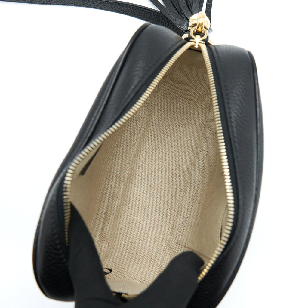 GUCCI DISCO CAMERA BAG CALFSKIN BLACK LGHW