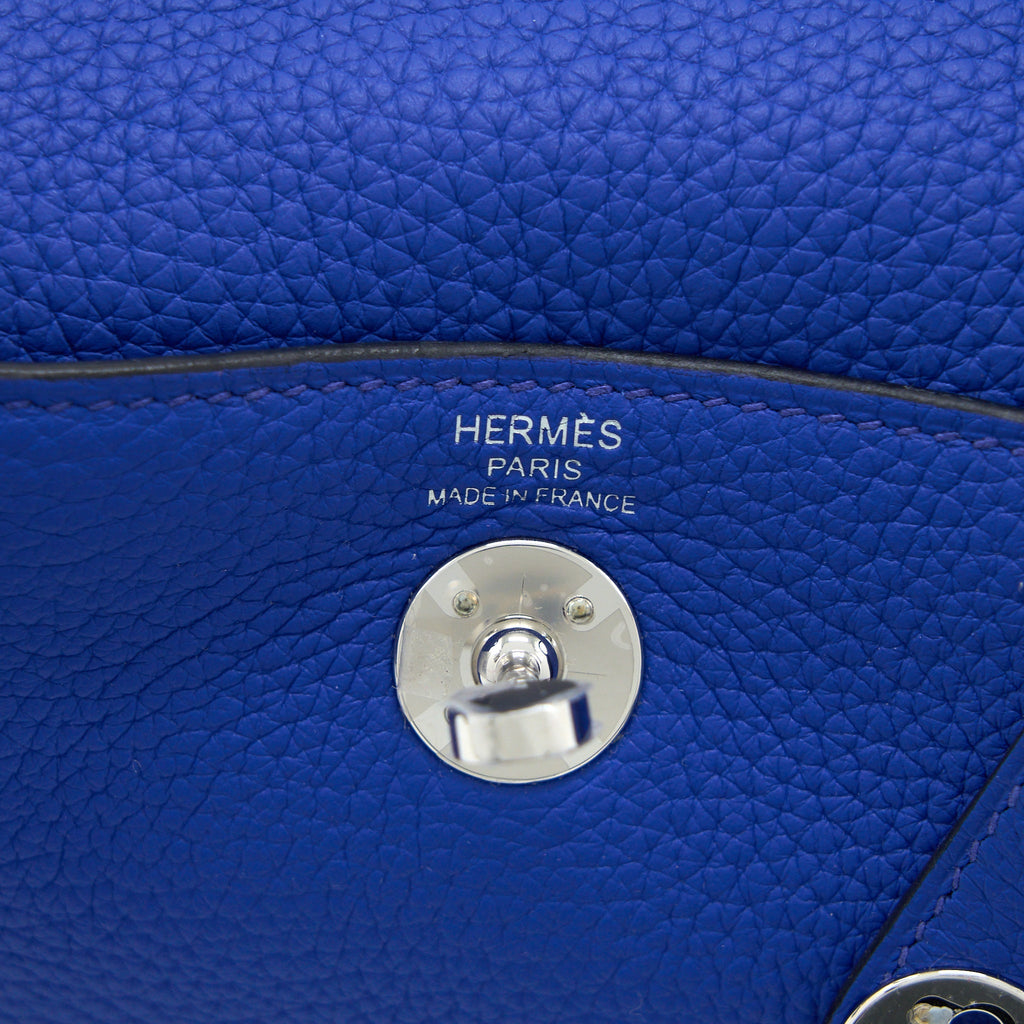 HERMES MINI LINDY CLEMENCE BLUE ROYAL SHW