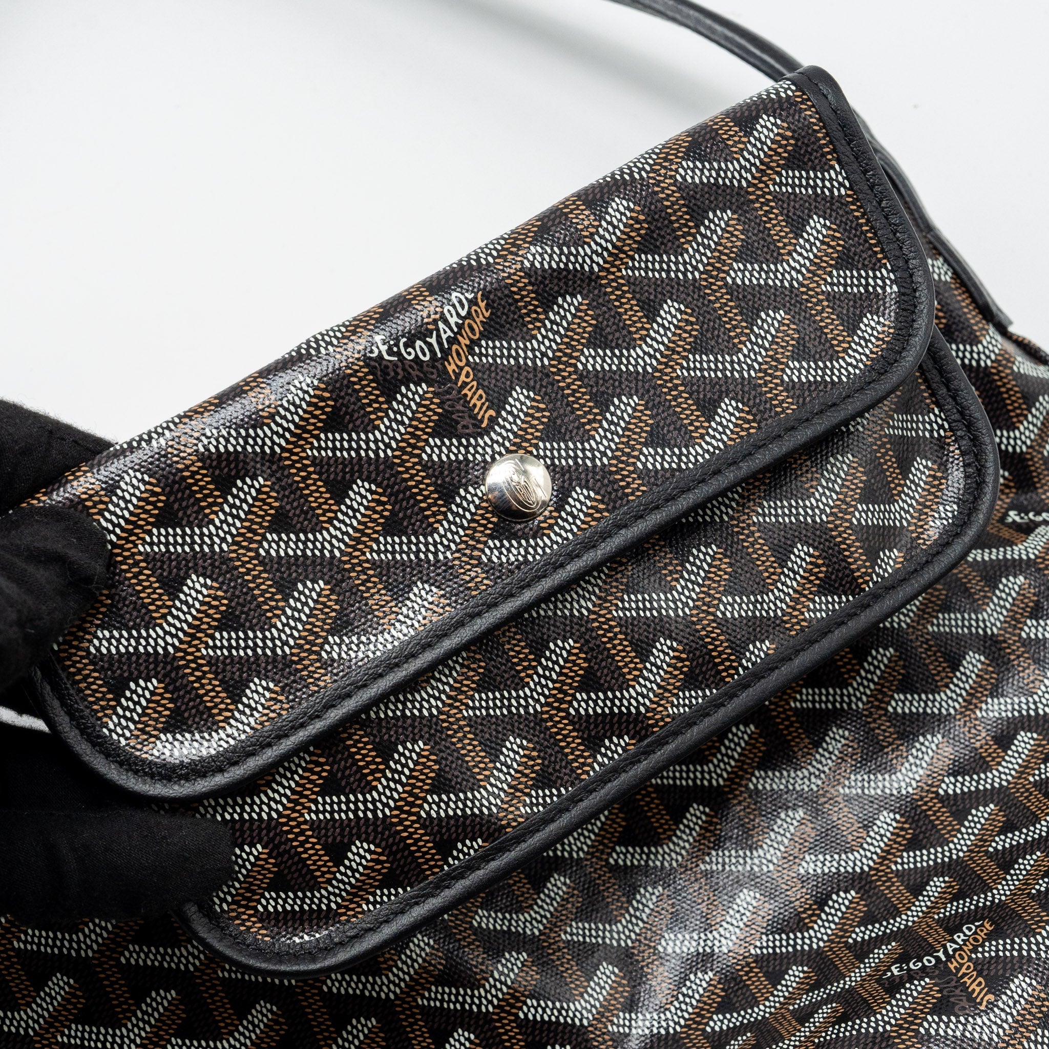 GOYARD BOHEME HOBO BAG GOYARDLINE CANVAS/CALFSKIN BLACK SHW
