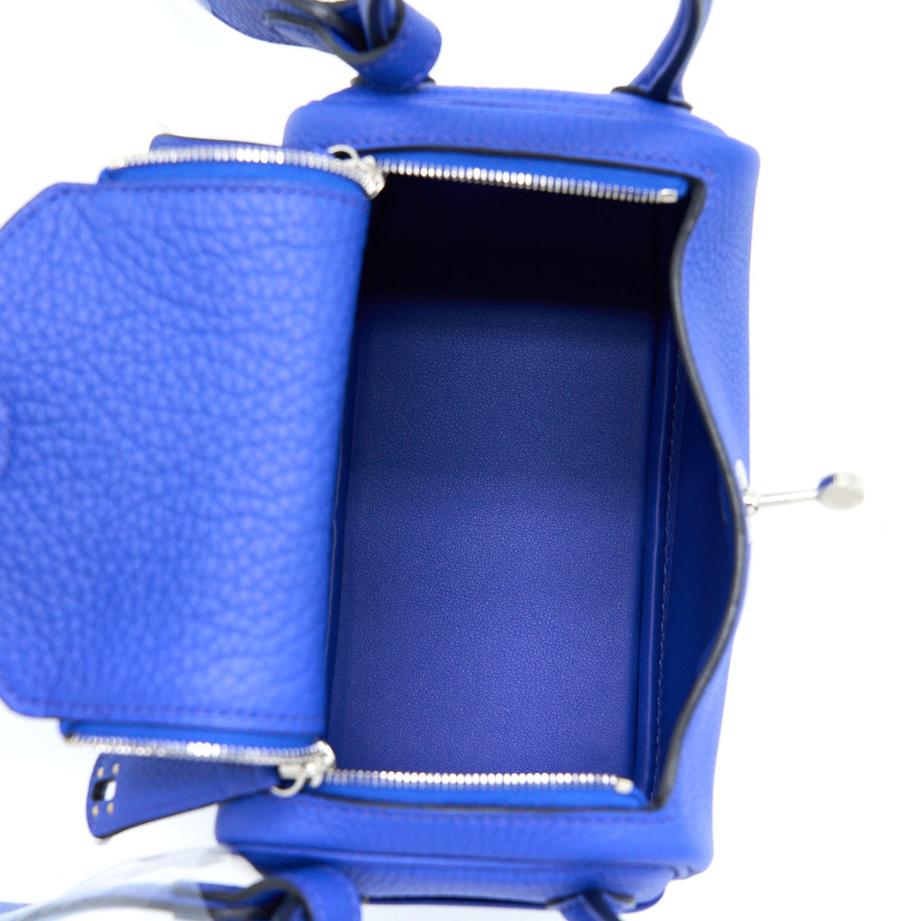 HERMES MINI LINDY CLEMENCE BLUE ROYAL SHW