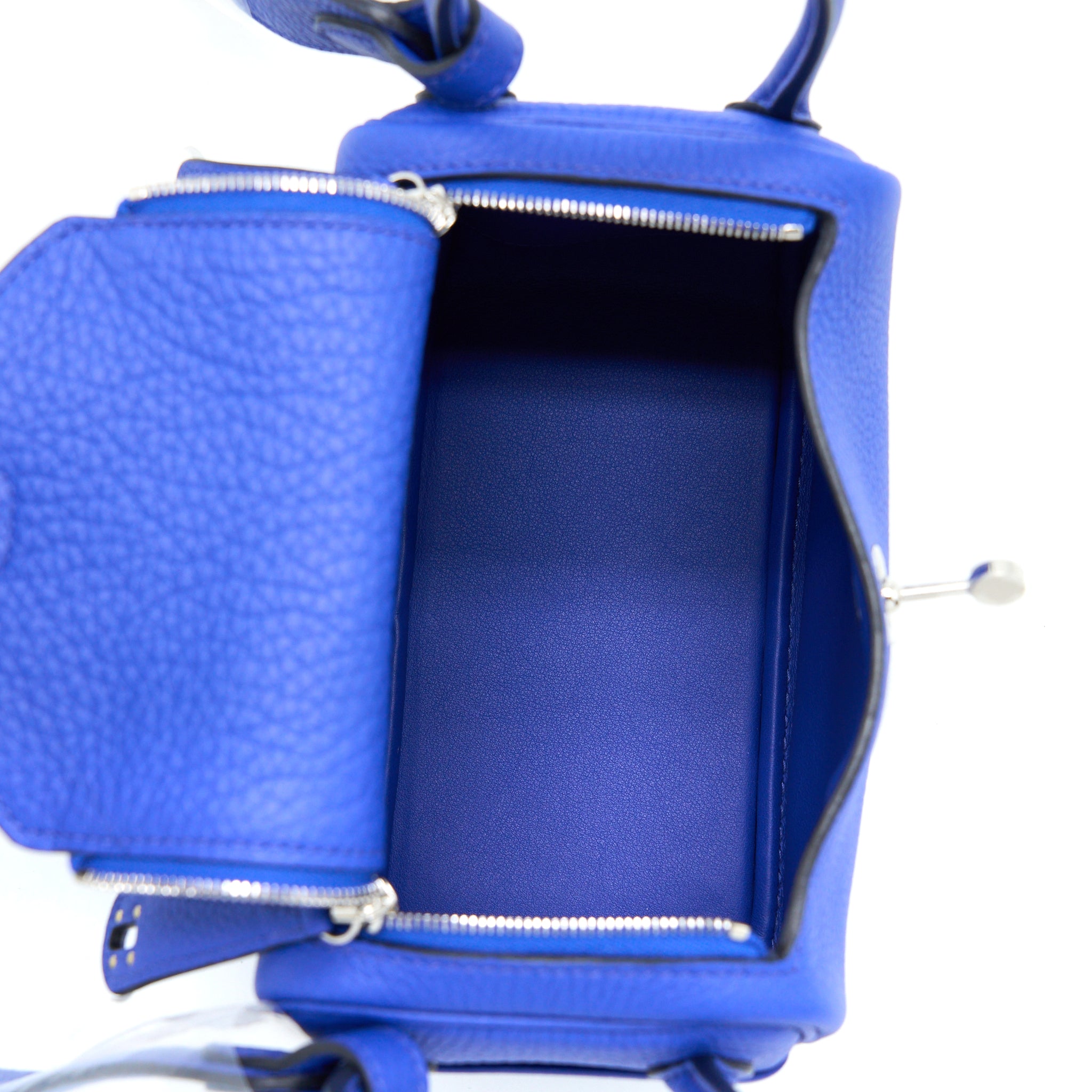 HERMES MINI LINDY CLEMENCE BLUE ROYAL SHW