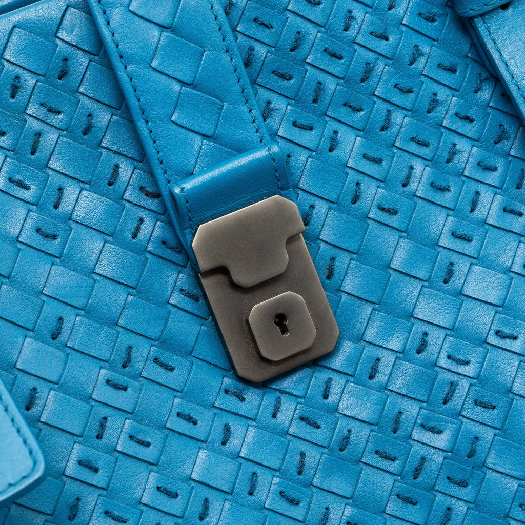 BOTTEGA VENETA LARGE TOTE BAG NAPPA BLUE RUTHENIUM HARDWARE