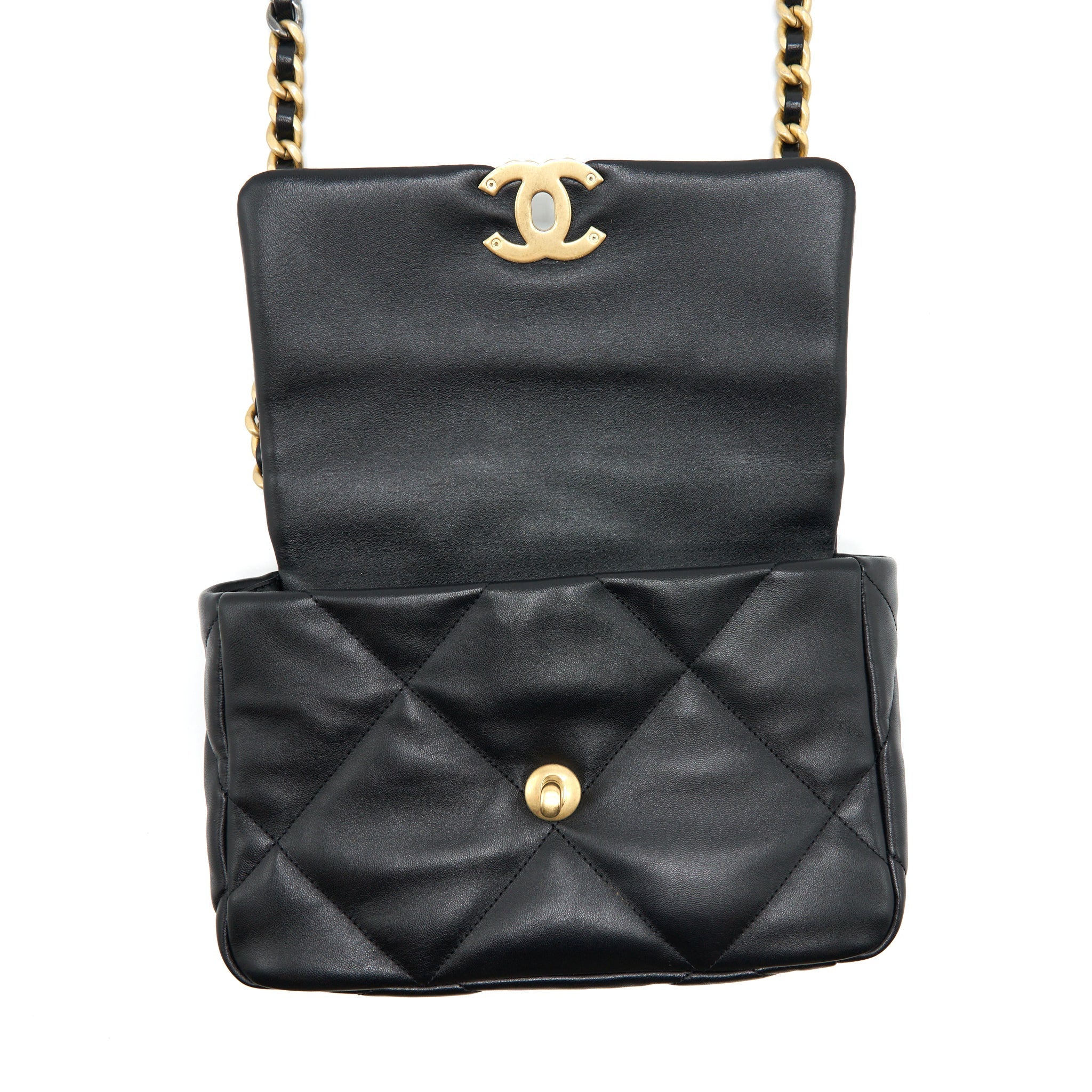 CHANEL 19 SMALL BAG LAMBSKIN BLACK MULTICOLOUR HARDWARE