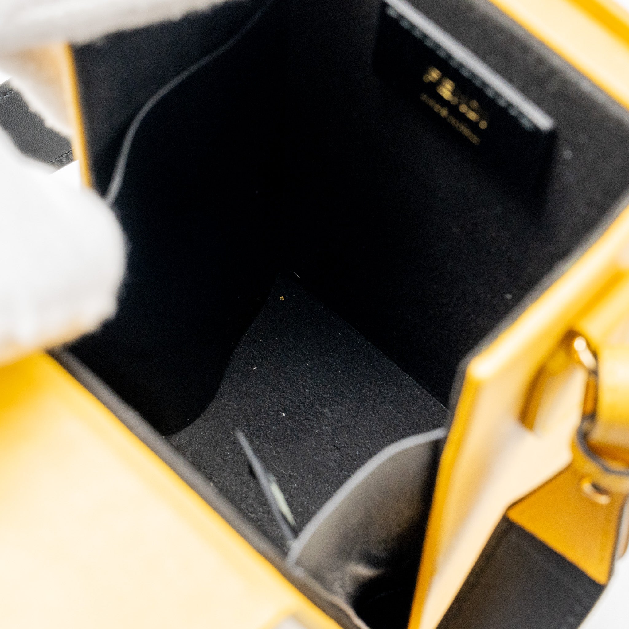 FENDI VERTICAL BOX BAG CALFSKIN YELLOW GHW