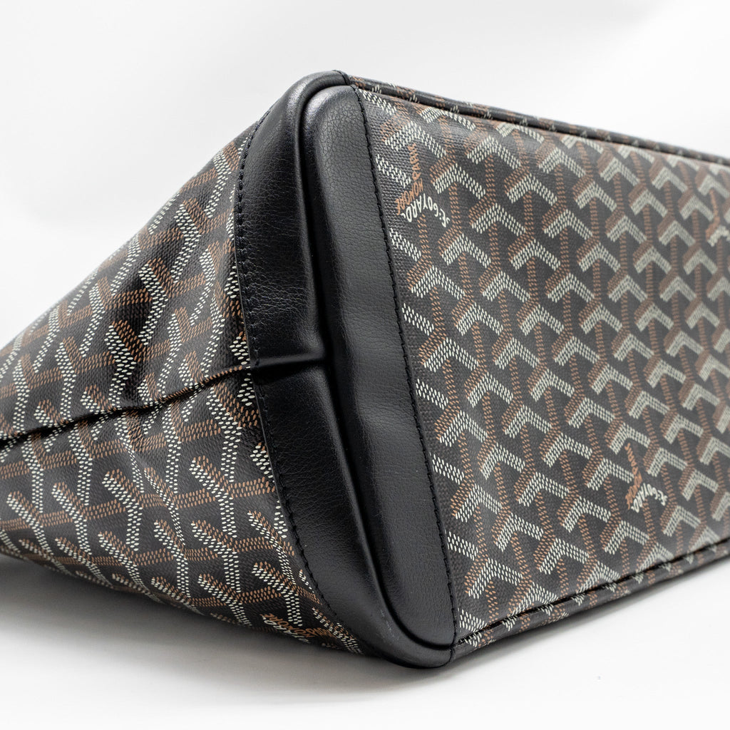 GOYARD ARTOIS BAG PM GOYARDINE CANVAS/CHEVROCHES CALFSKIN BLACK SHW