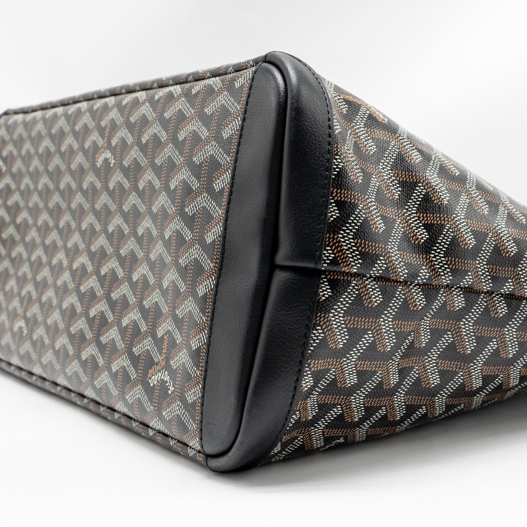 GOYARD ARTOIS BAG PM GOYARDINE CANVAS/CHEVROCHES CALFSKIN BLACK SHW