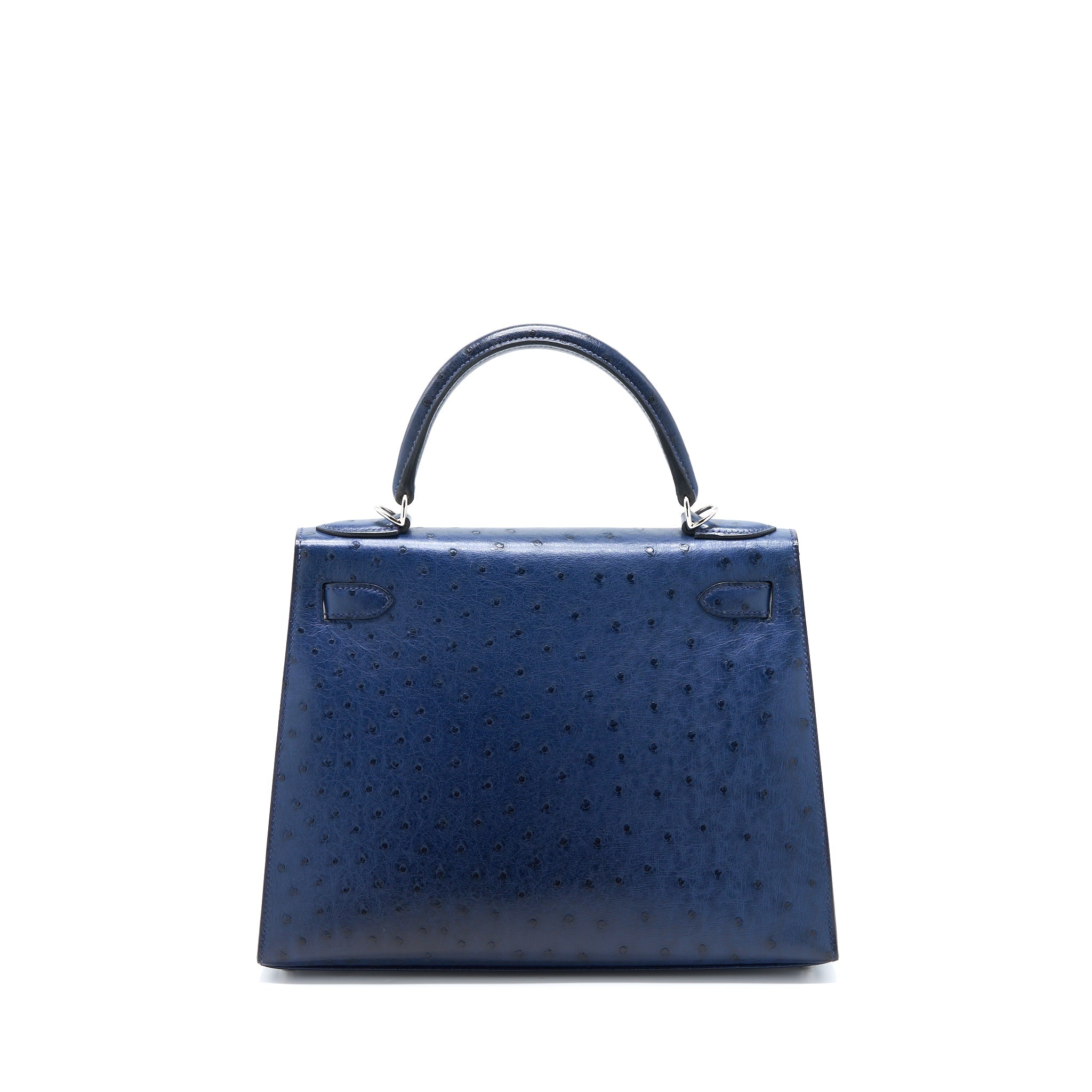 HERMES KELLY 28 OSTRICH BLUE SAPHIR SHW