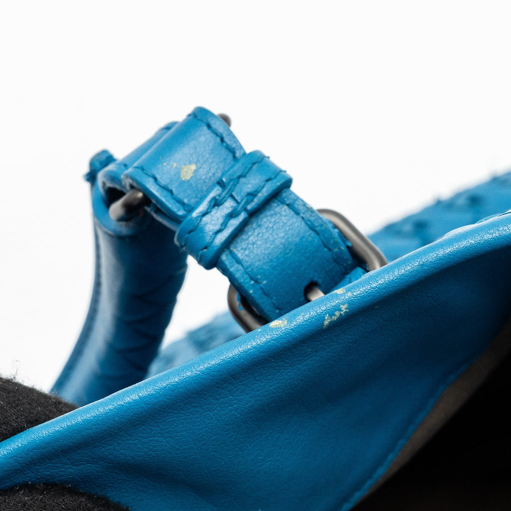 BOTTEGA VENETA LARGE TOTE BAG NAPPA BLUE RUTHENIUM HARDWARE