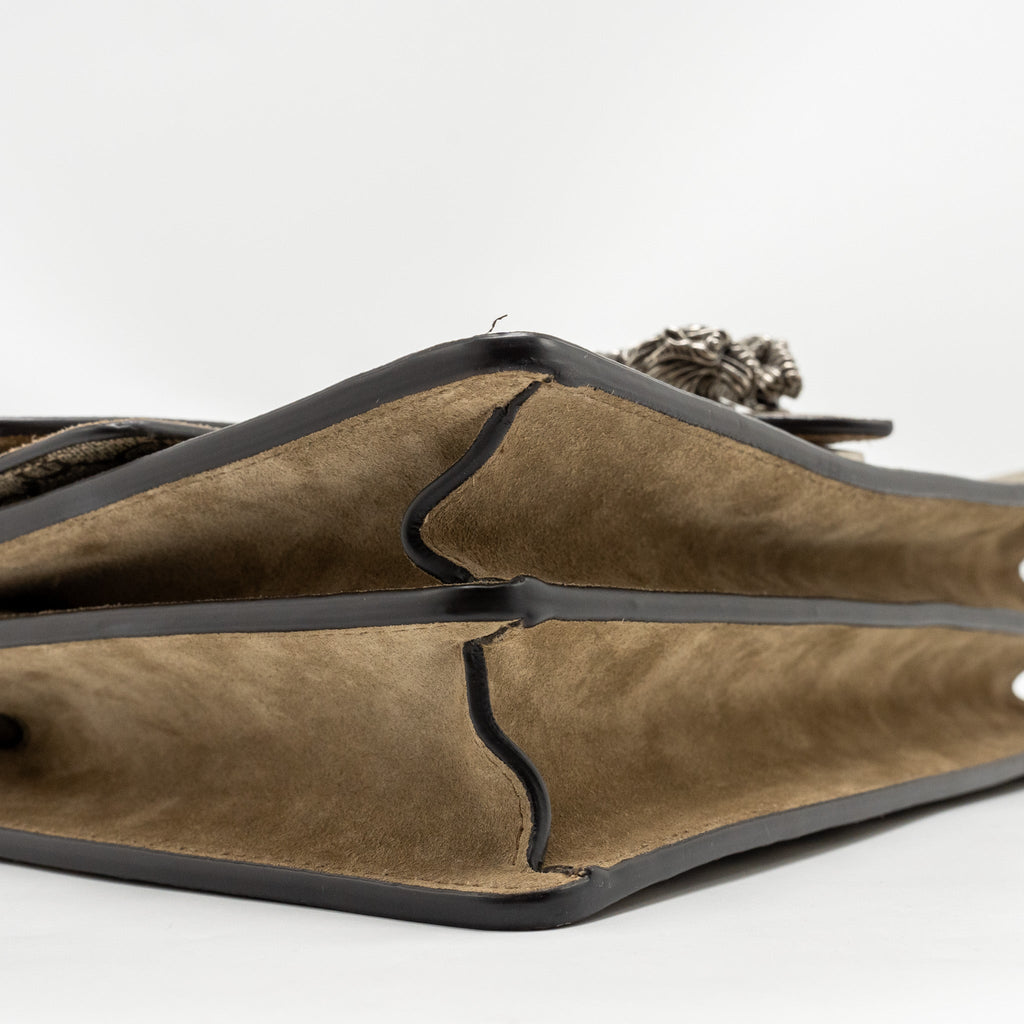 GUCCI DIONYSUS FLAP BAG SUEDE LEATHER / CANVAS BEIGE SHW