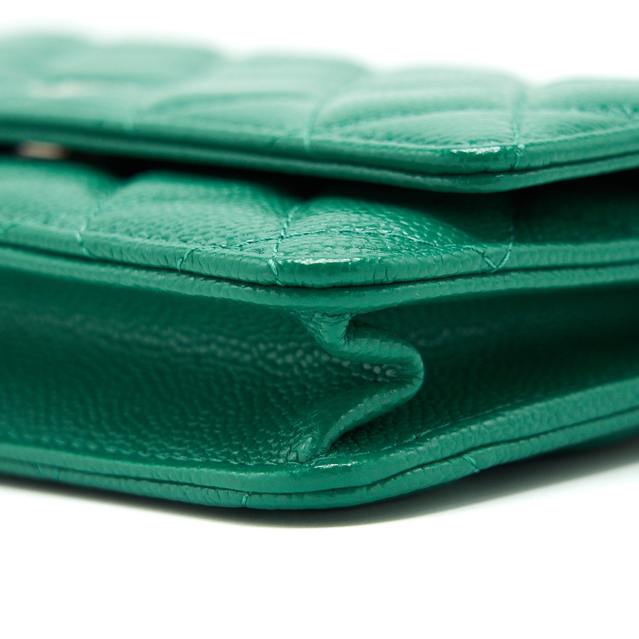 CHANEL CLASSIC WALLET ON CHAIN CAVIAR GREEN SHW
