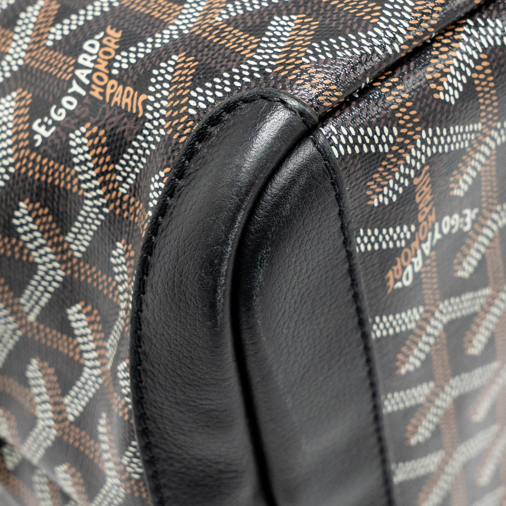 GOYARD ARTOIS BAG PM GOYARDINE CANVAS/CHEVROCHES CALFSKIN BLACK SHW