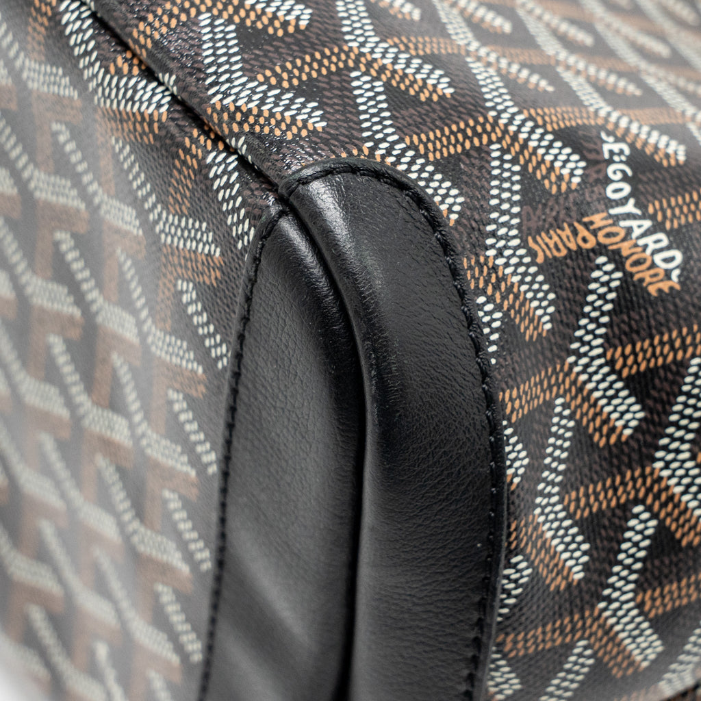 GOYARD ARTOIS BAG PM GOYARDINE CANVAS/CHEVROCHES CALFSKIN BLACK SHW