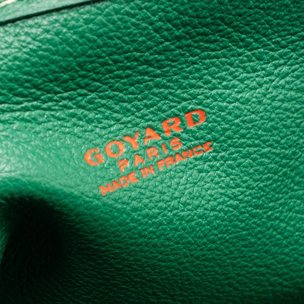 GOYARD MINI ANJOU TOTE BAG GOYARDLINE CANVAS/LEATHER GREEN SHW