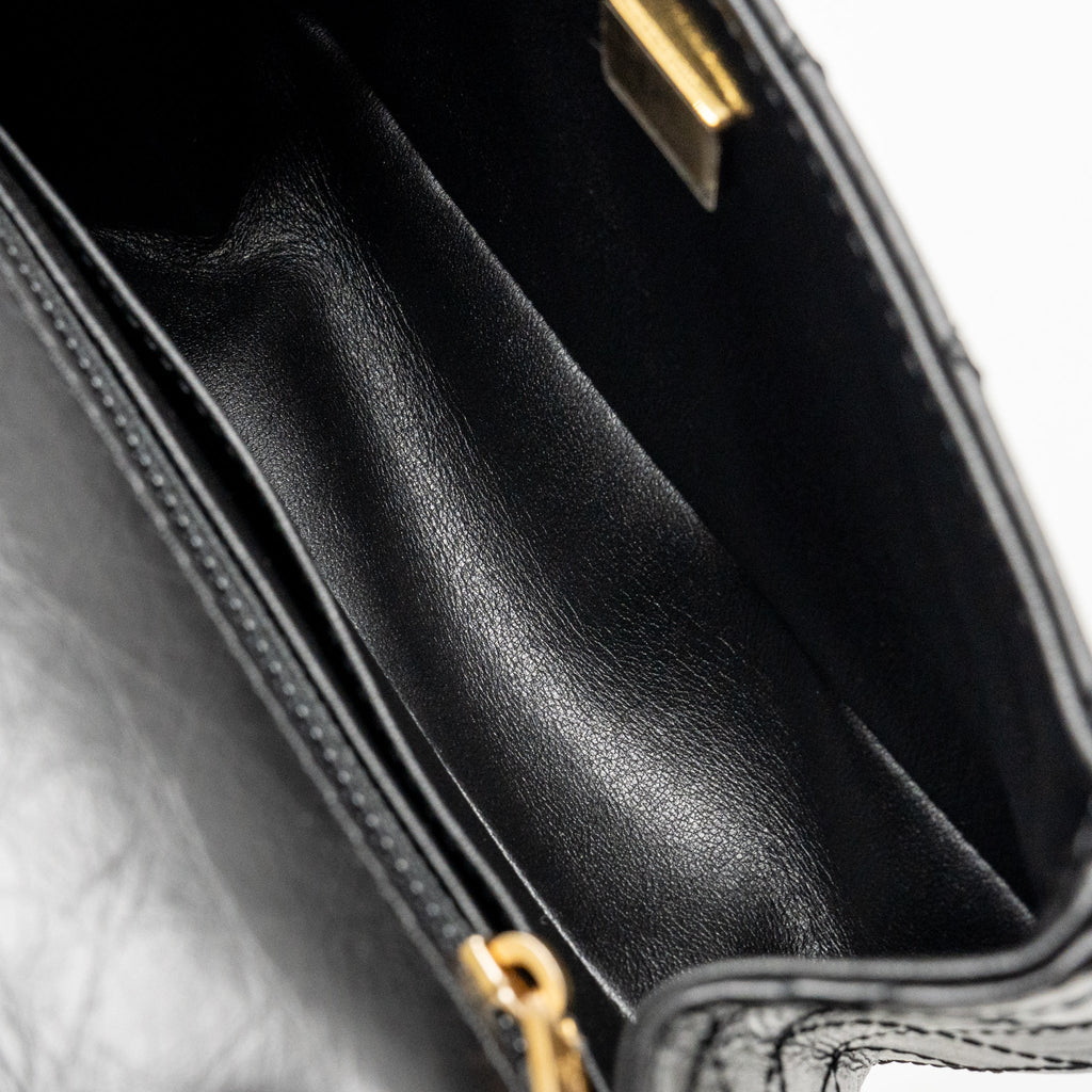 CHANEL MINI 2.55 REISSUE AGED CALFSKIN BLACK GHW (MICROCHIP)