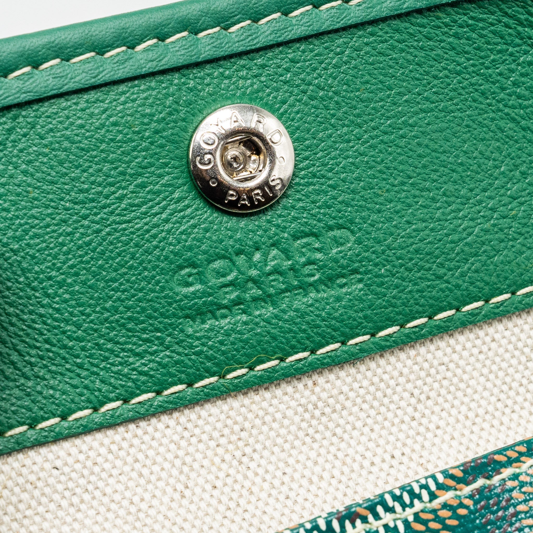 GOYARD MINI ANJOU TOTE BAG GOYARDLINE CANVAS/LEATHER GREEN SHW