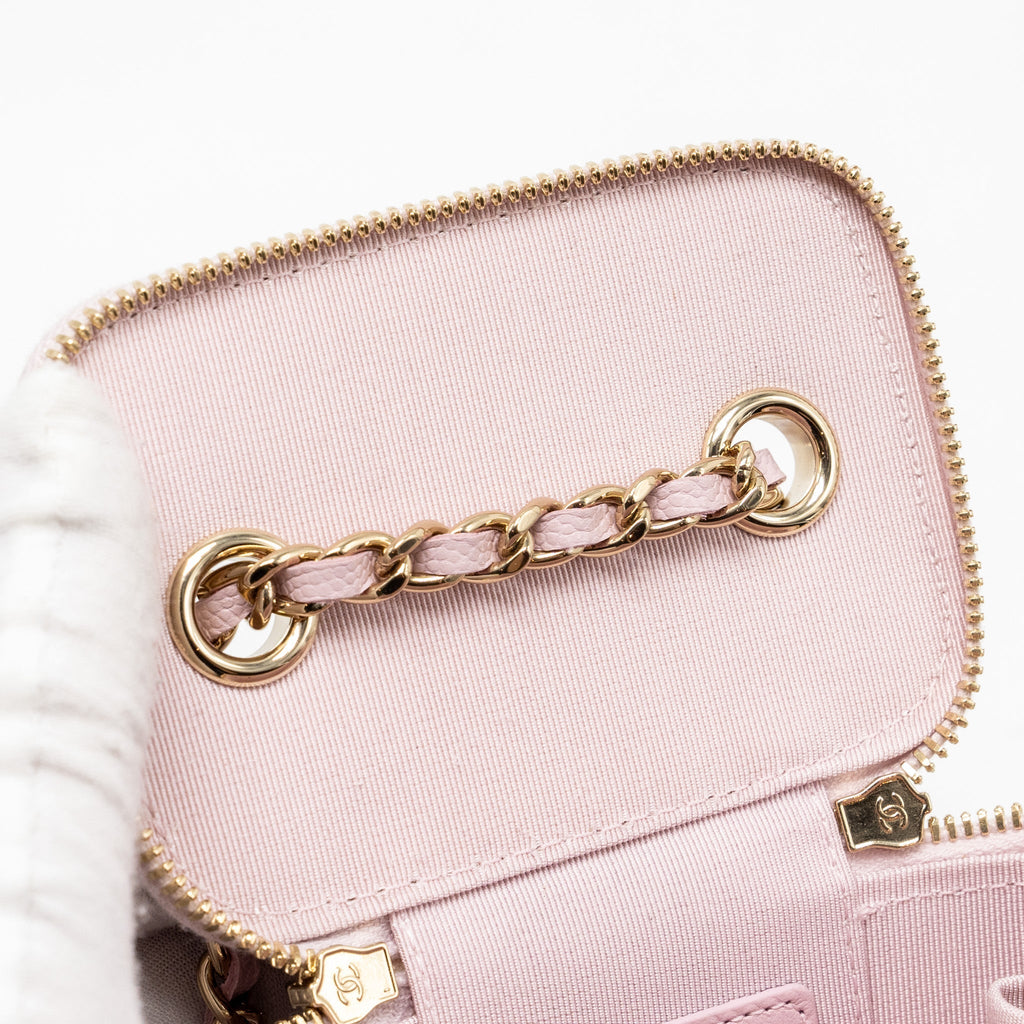 CHANEL MINI VANITY WITH CHAIN CAVIAR PINK LGHW