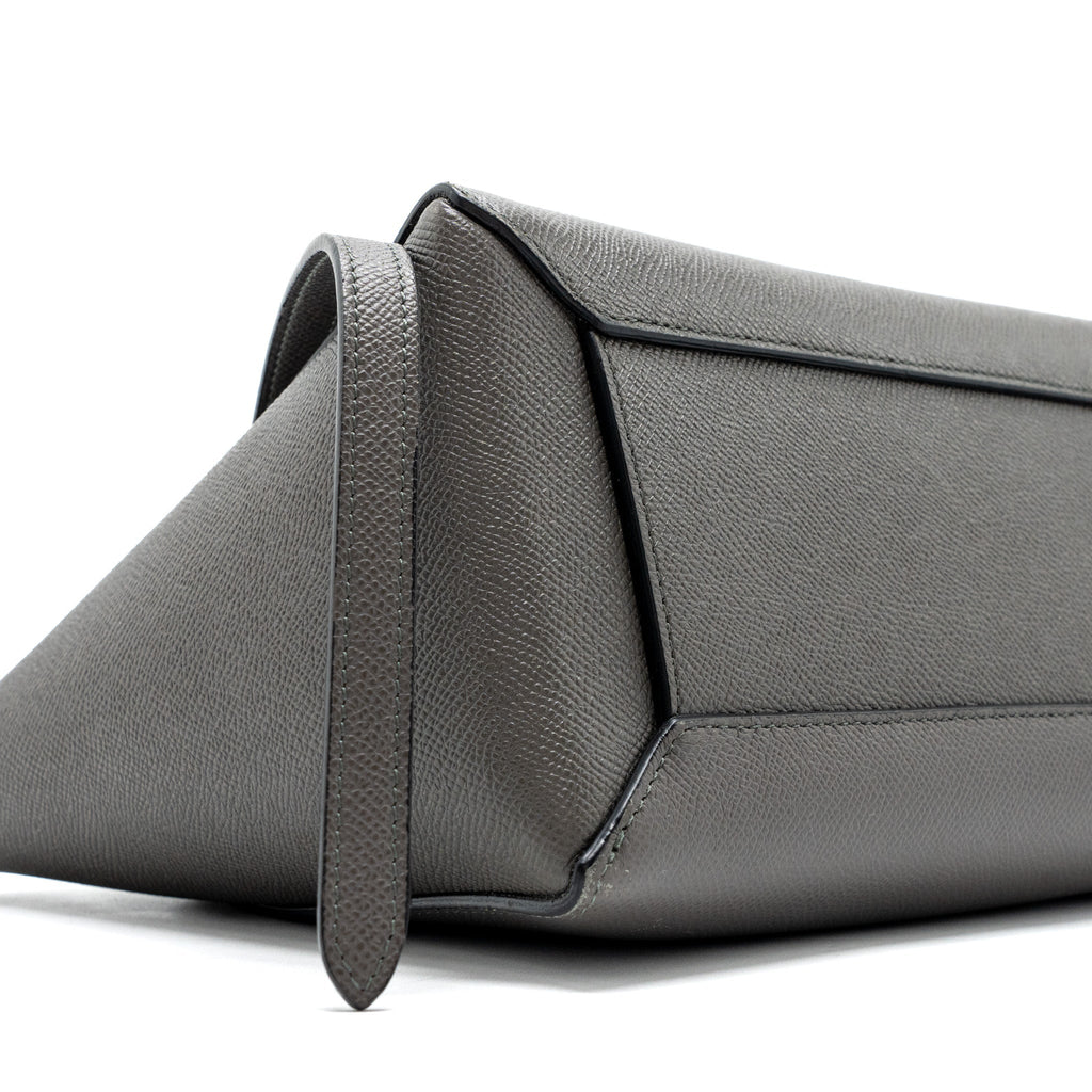 CELINE MICRO BELT BAG GRAINED CALFSKIN GREY GHW