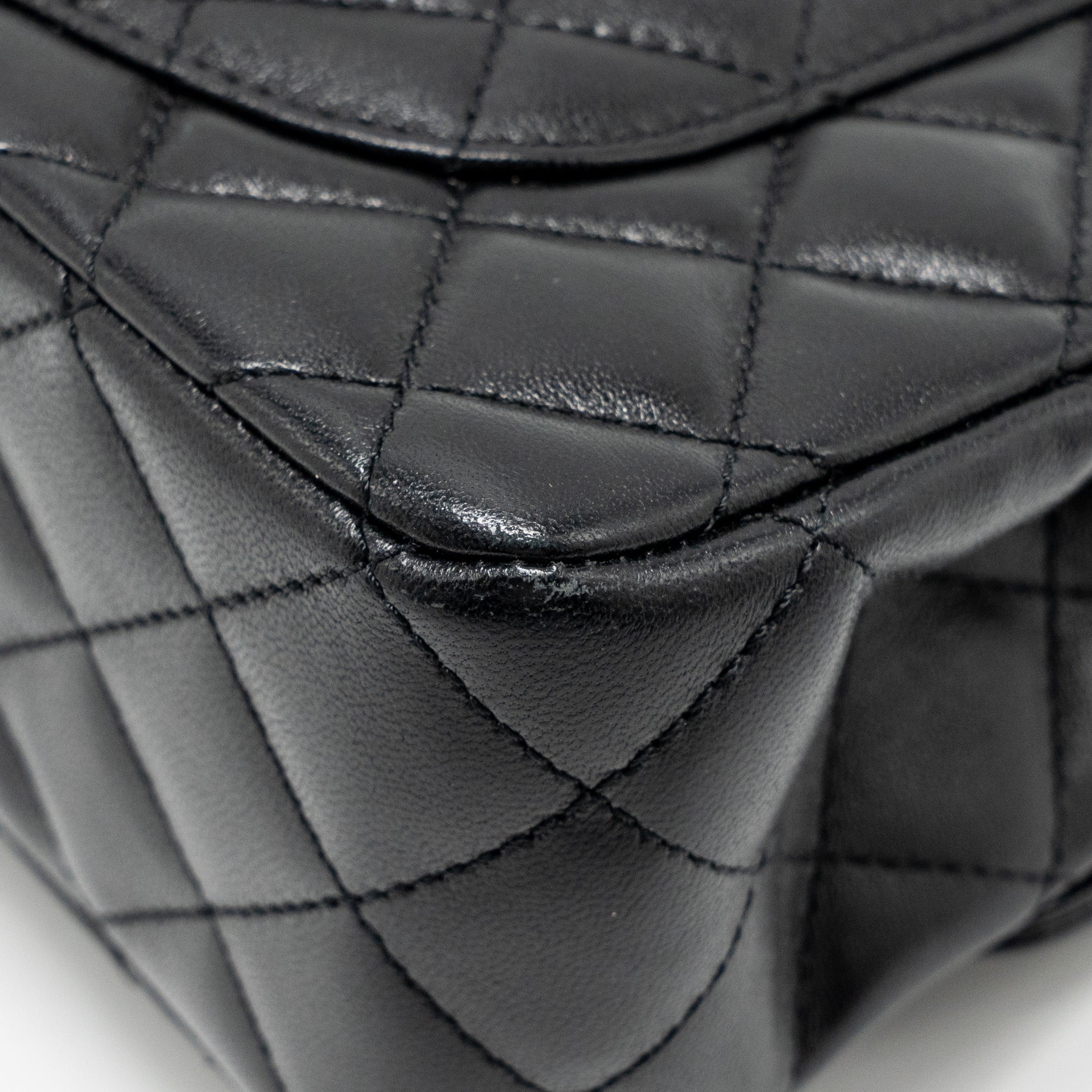 CHANEL 23A CRYSTAL TOP HANDLE FLAP BAG SHINY LAMBSKIN BLACK LGHW(MICROCHIP)