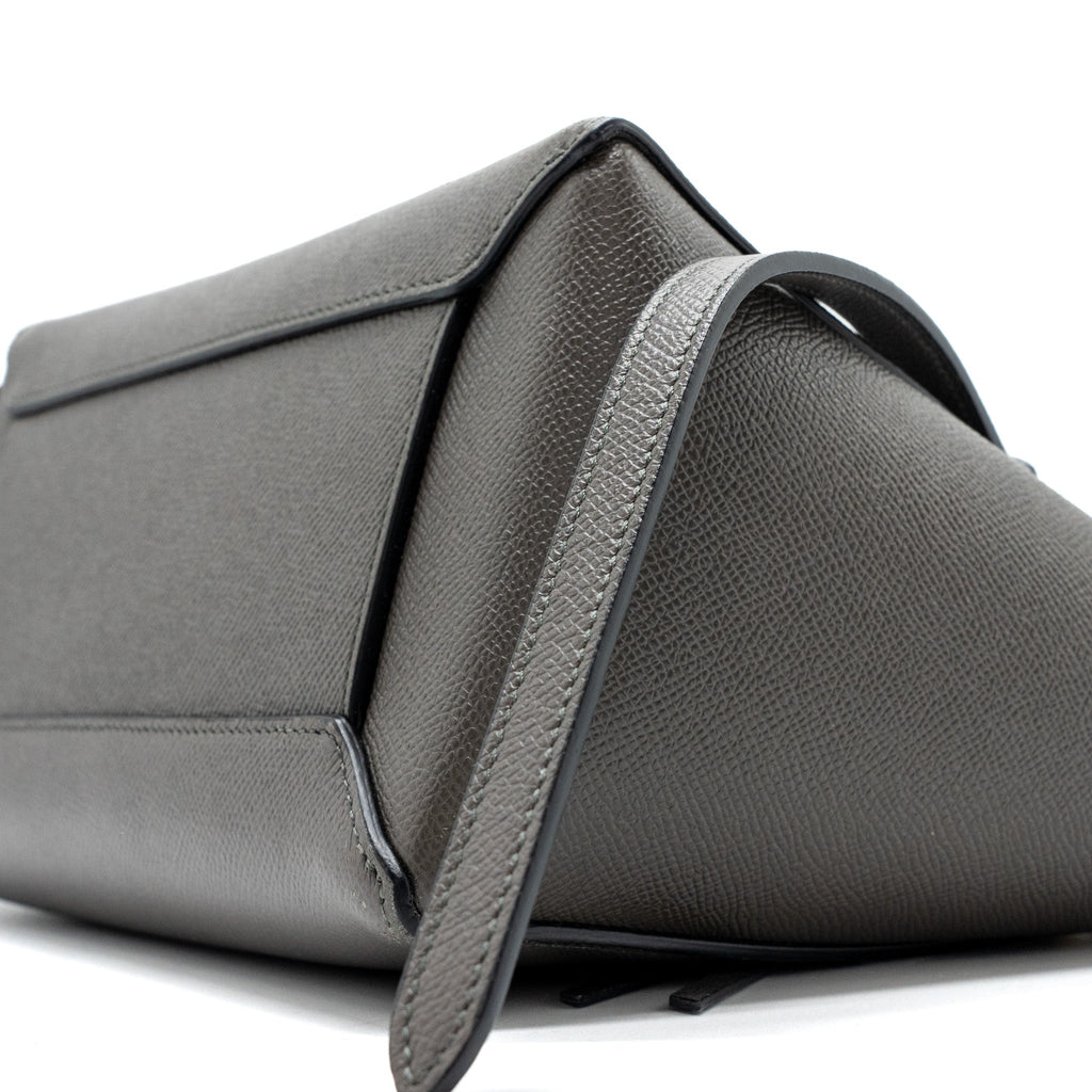 CELINE MICRO BELT BAG GRAINED CALFSKIN GREY GHW