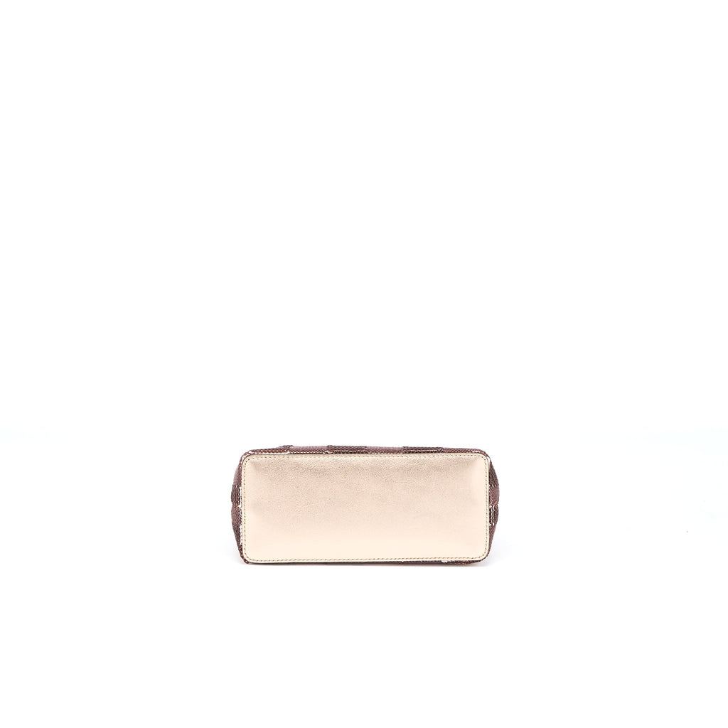 FENDI MINI PEEKABOO SEQUIN/LEATHER LIGHT PINK WITH PINK HARDWARE