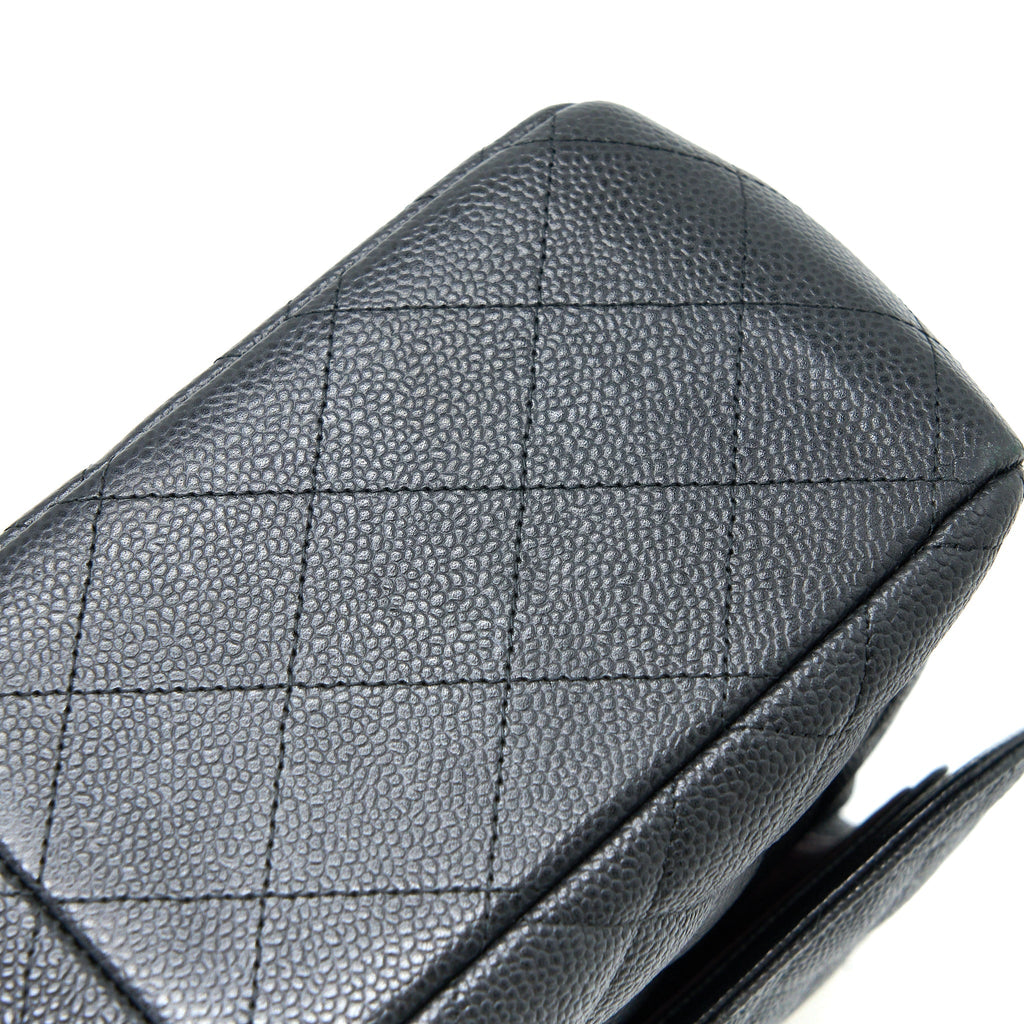 CHANEL CLASSIC JUMBO DOUBLE FLAP BAG CAVIAR BLACK GHW
