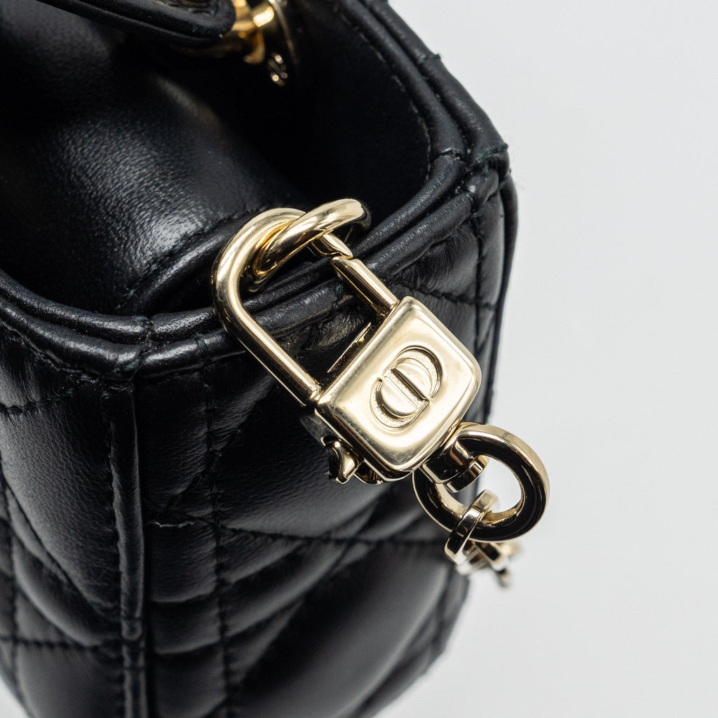 DIOR LADY D-JOY MICRO BAG LAMBSKIN BLACK LGHW