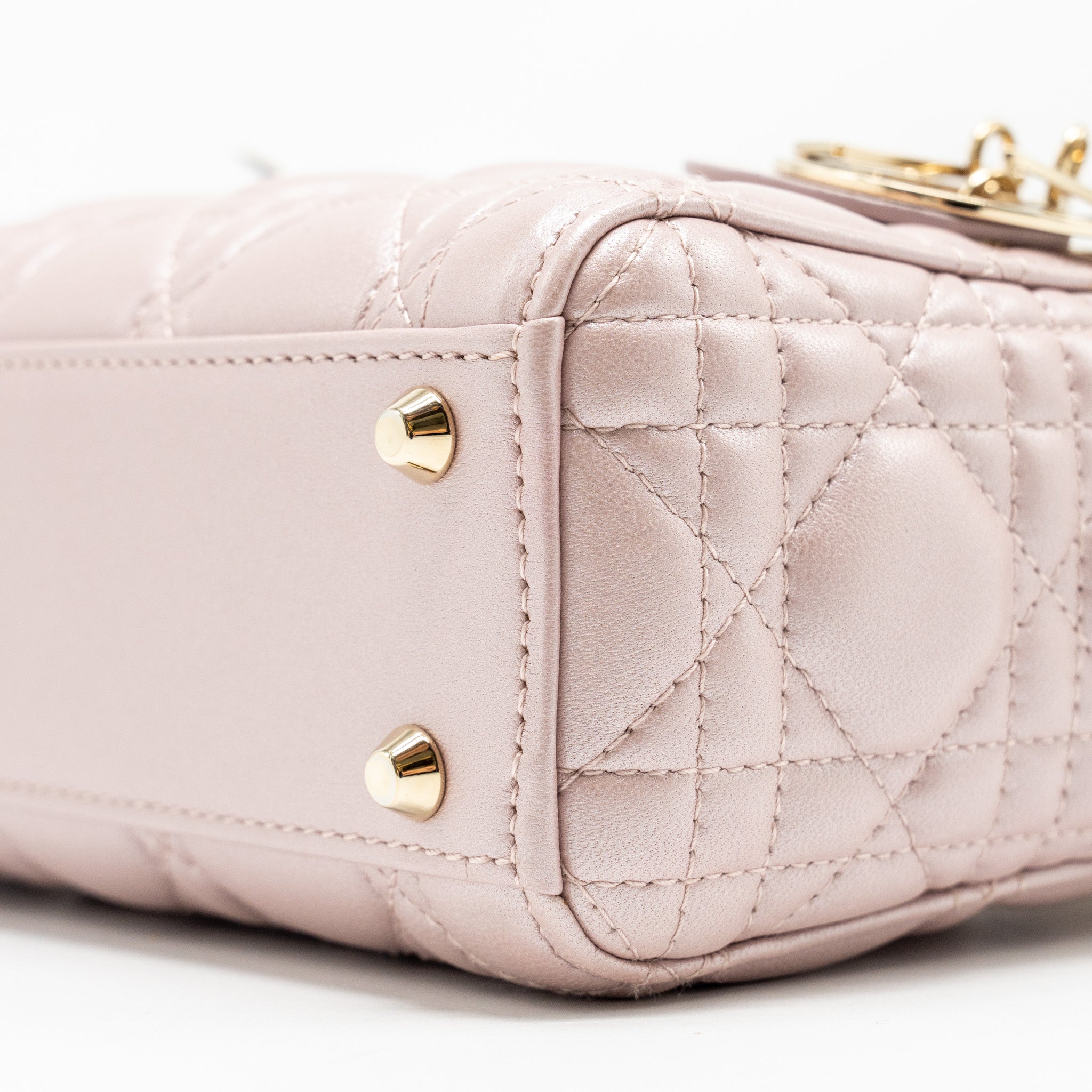 DIOR MINI LADY DIOR LAMBSKIN LOTUS PINK LGHW