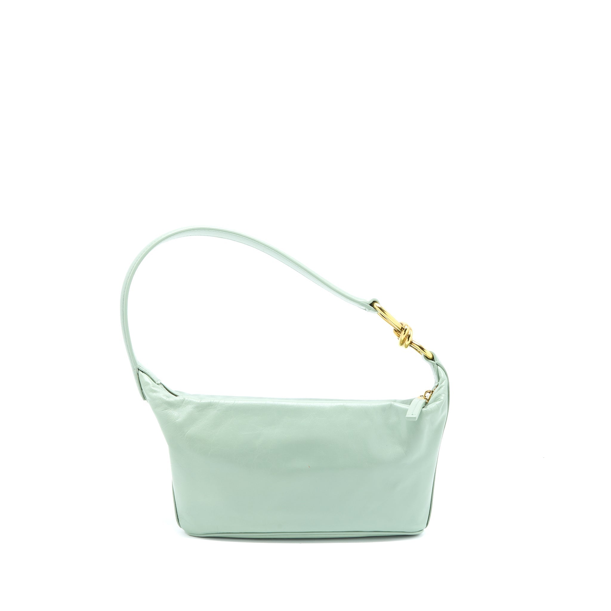 BOTTEGA VENETA HOBO BAG CALFSKIN LIGHT GREEN GHW