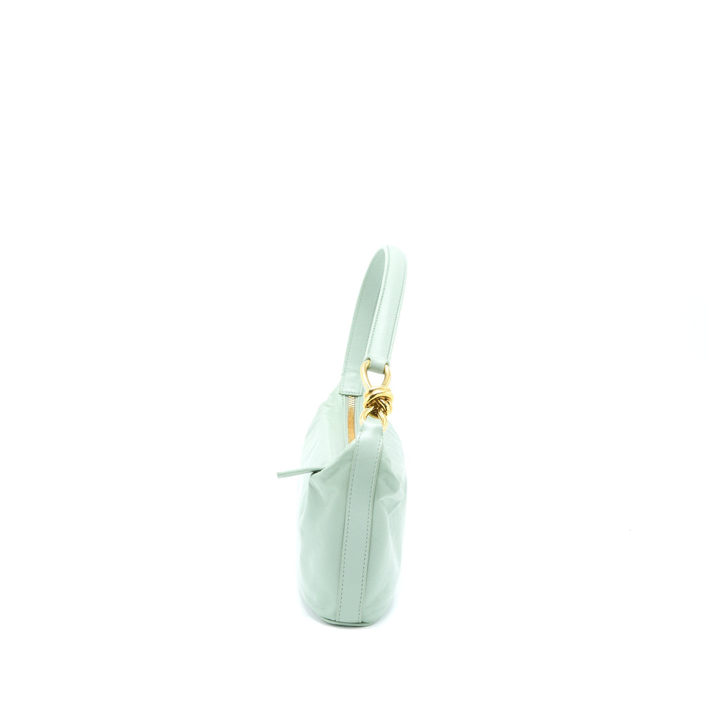 BOTTEGA VENETA HOBO BAG CALFSKIN LIGHT GREEN GHW