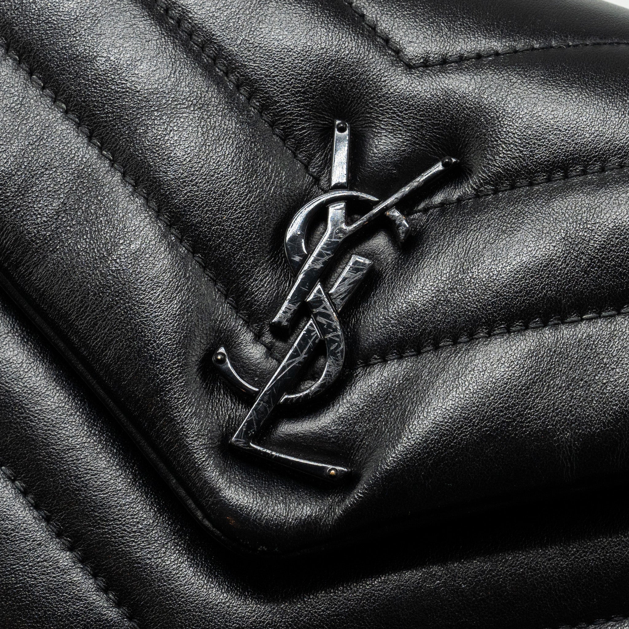 SAINT LAURENT/YSL SMALL LOULOU BAG CALFSKIN SO BLACK