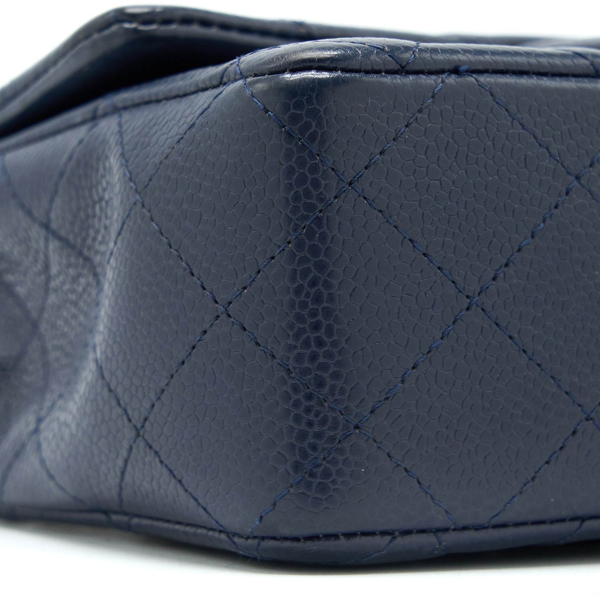 CHANEL CLASSIC MINI RECTANGULAR FLAP BAG CAVIAR NAVY SHW
