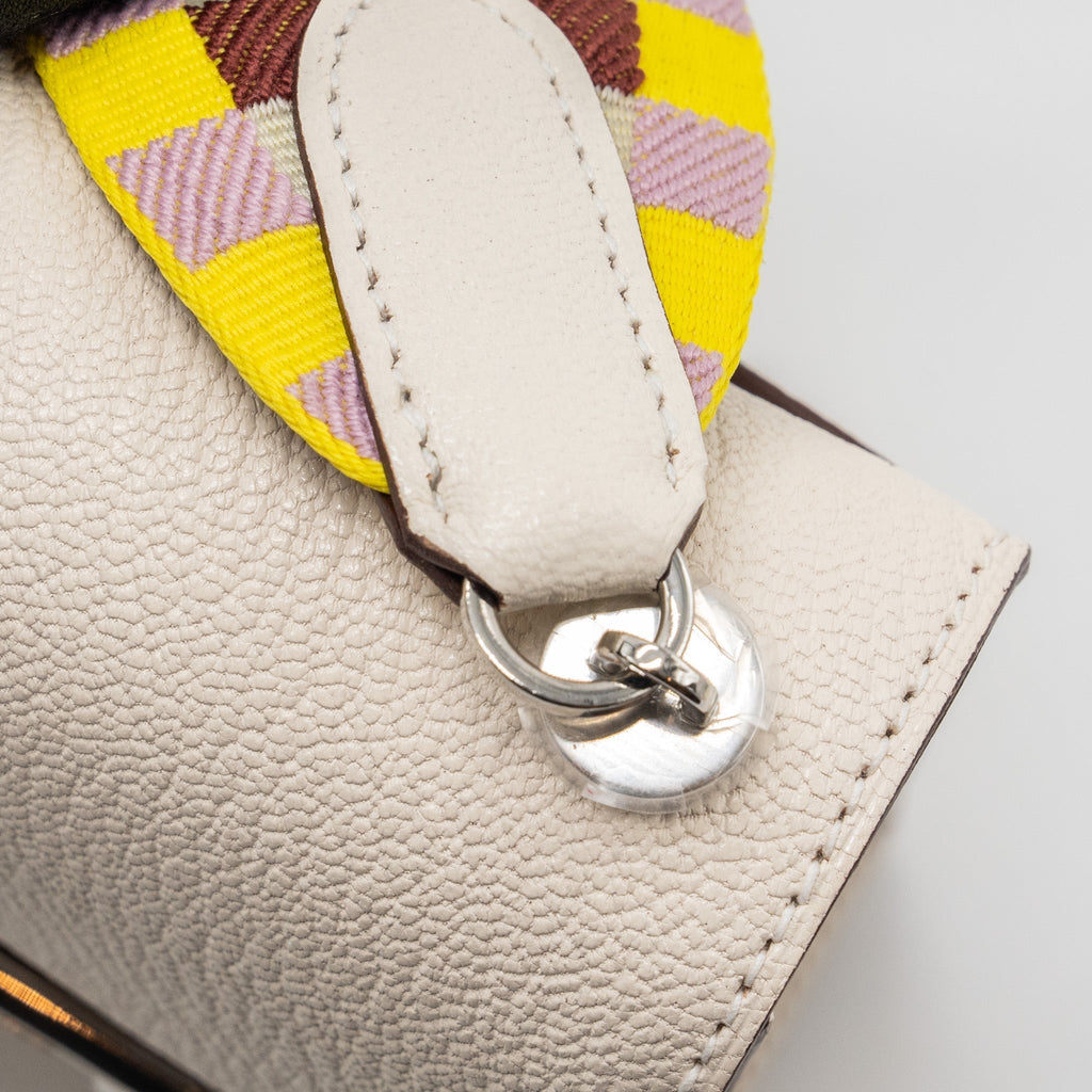 HERMES MINI VERROU CHEVRE MYSORE NATA / MULTICOLOR STRAP SHW