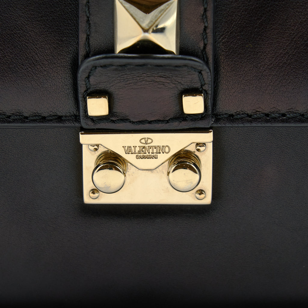 VALENTINO SMALL ROCKSTUD CROSSBODY BAG WITH CHAIN BLACK LGHW