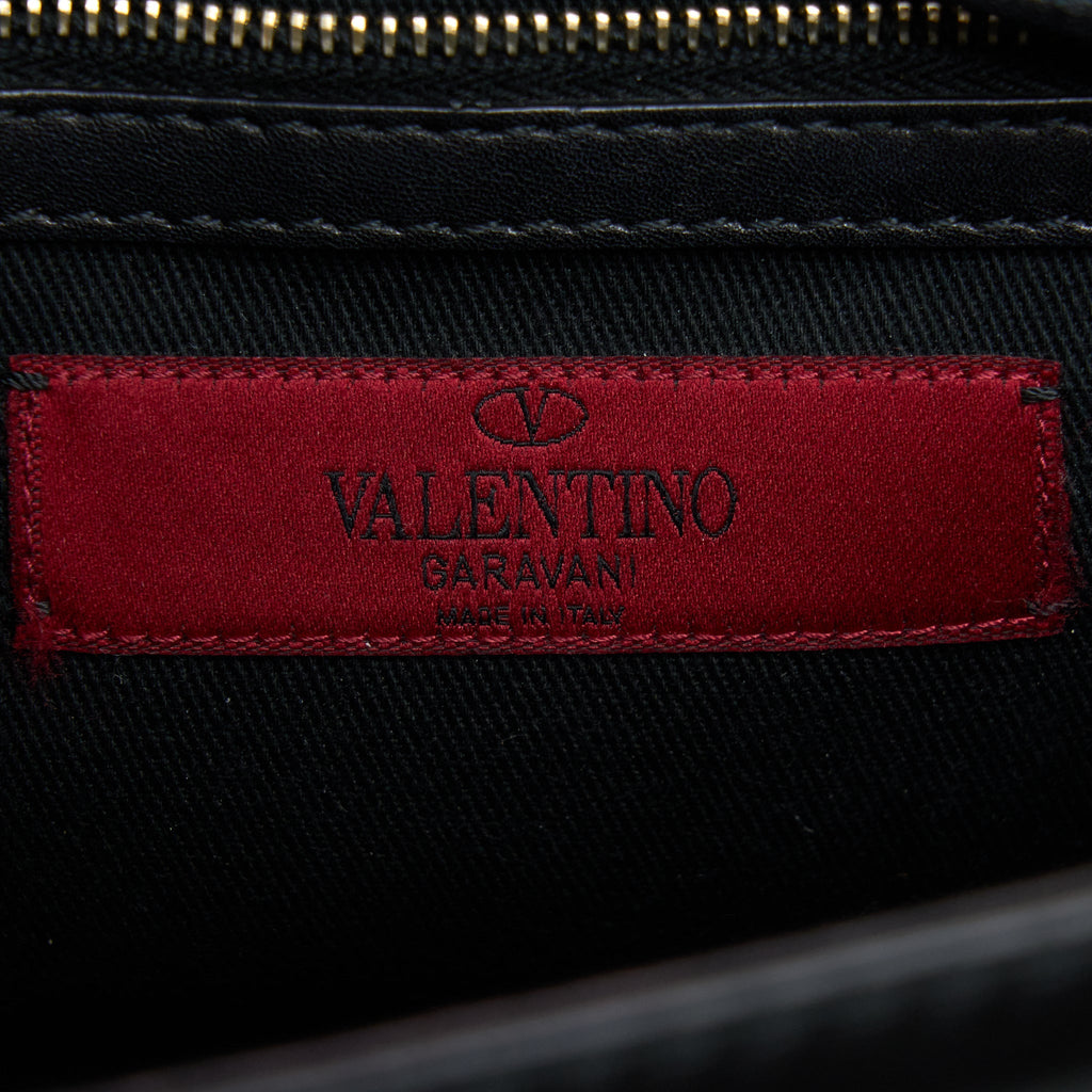 VALENTINO SMALL ROCKSTUD CROSSBODY BAG WITH CHAIN BLACK LGHW
