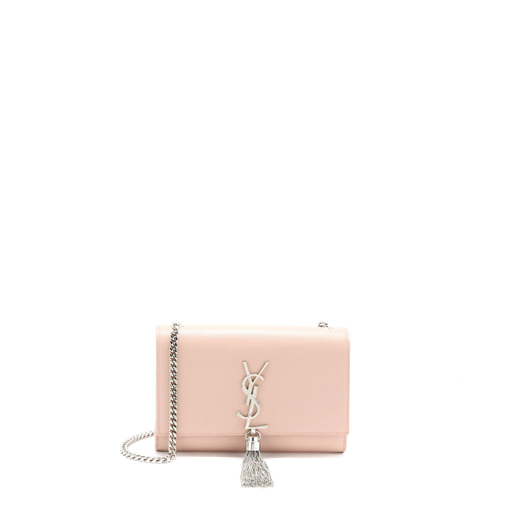 SAINT LAURENT KATE TASSEL GRAINED CALFSKIN PINK SHW
